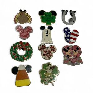 Disney Festive Mickey Mouse Assorted Holiday Pin Collection
